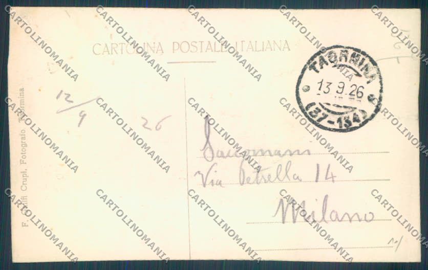 Messina Taormina Foto cartolina ZB9940 – retro