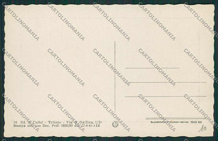 Trieste Città Monumento Domenico Rossetti cartolina ZC0016 – retro