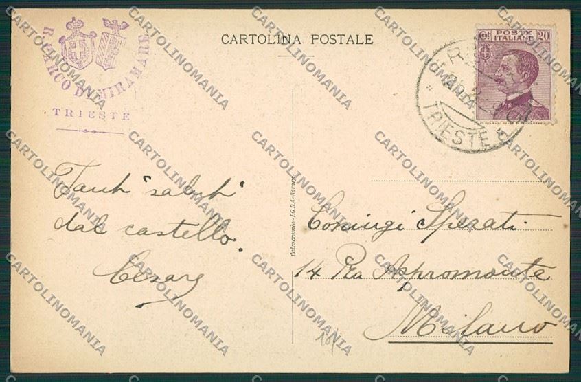 Trieste Città Castello Miramar cartolina ZC0052 – retro