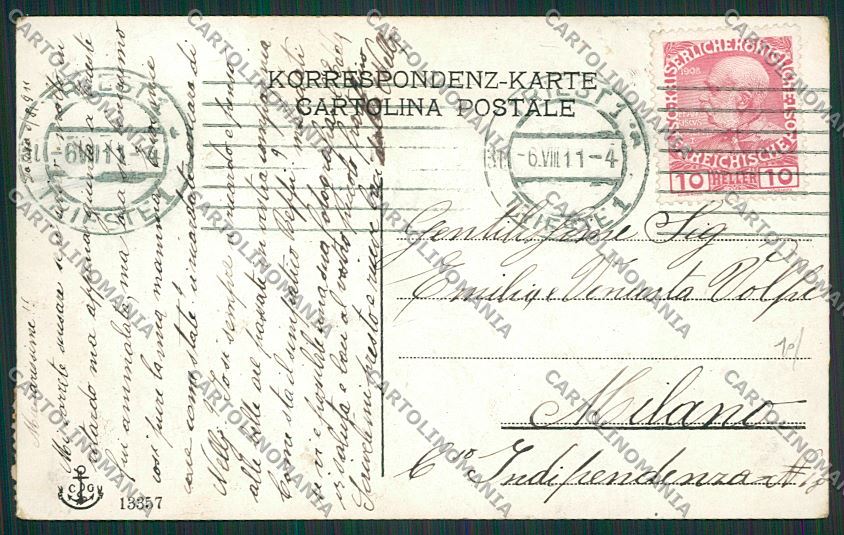 Trieste Città Veliero cartolina ZC0069 – retro