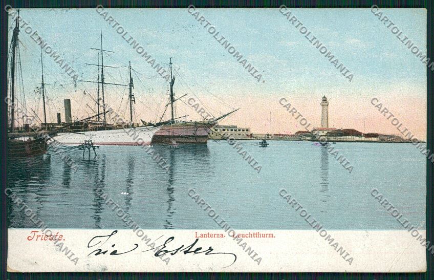 Trieste Città Lanterna Veliero cartolina ZC0072 – fronte
