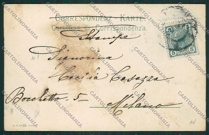 Trieste Città Lanterna Veliero cartolina ZC0072 – retro