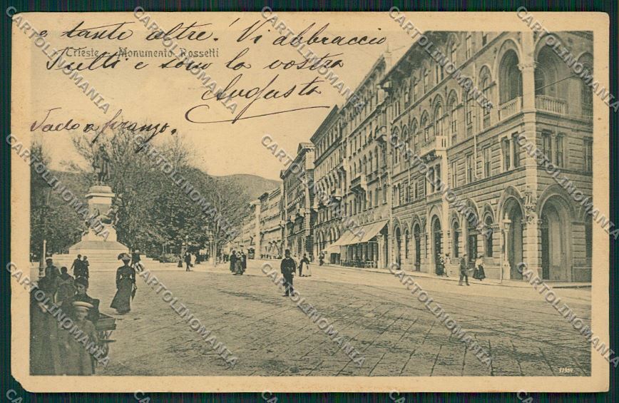 Trieste Città Monumento Domenico Rossetti STRAPPINO cartolina ZC0080 – fronte