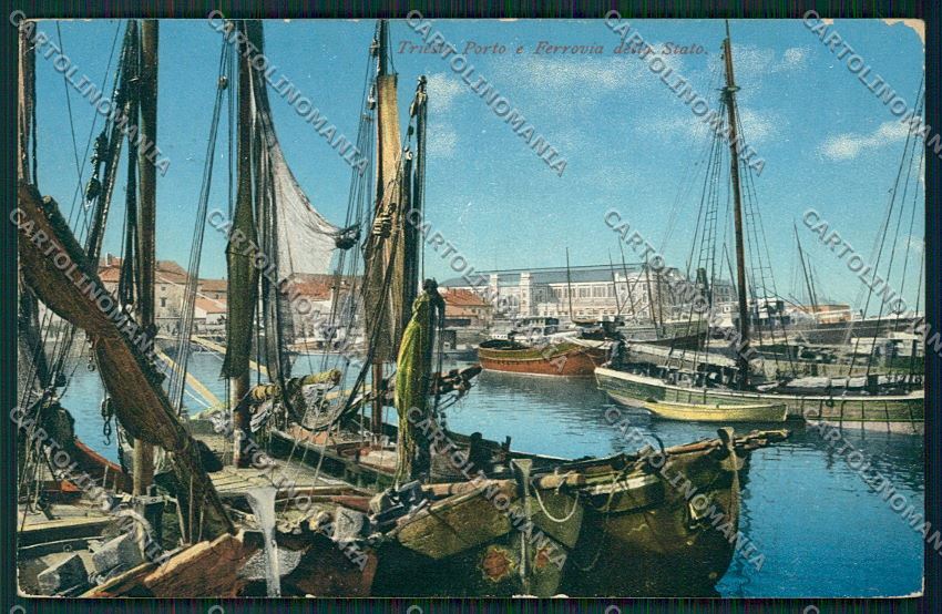 Trieste Città Porto e Ferrovia dello Stato cartolina ZC0088 – fronte
