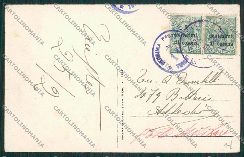 Trieste Città Palazzo del Governatore cartolina ZC0109 – retro