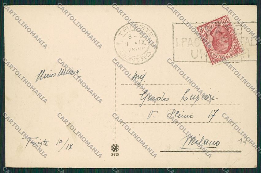 Trieste Città PIEGHINE cartolina ZC0138 – retro