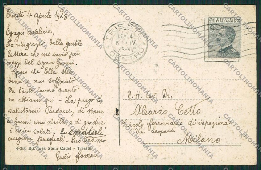 Trieste Città cartolina ZC0141 – retro