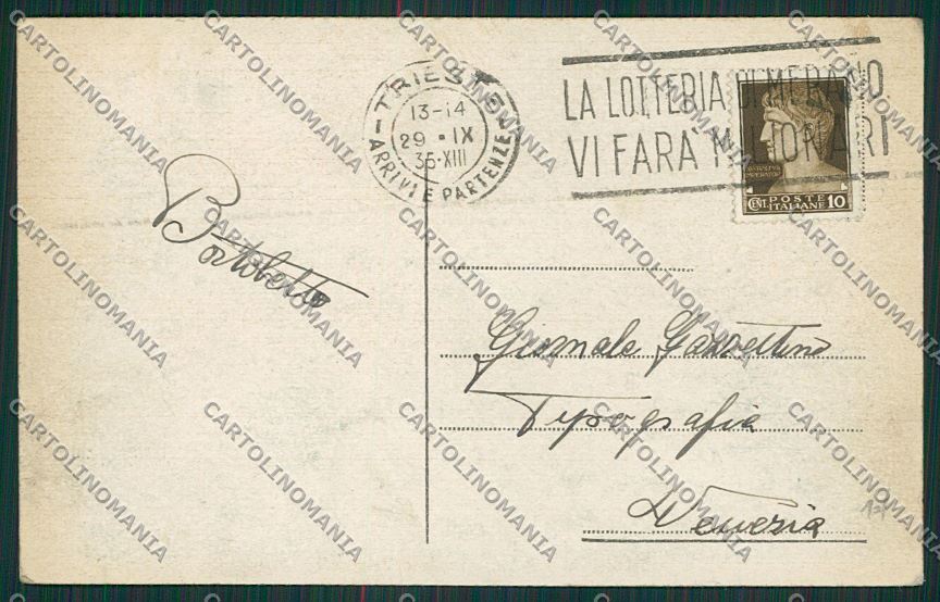 Trieste Città Palazzo delle Poste e Telegrafi cartolina ZC0216 – retro