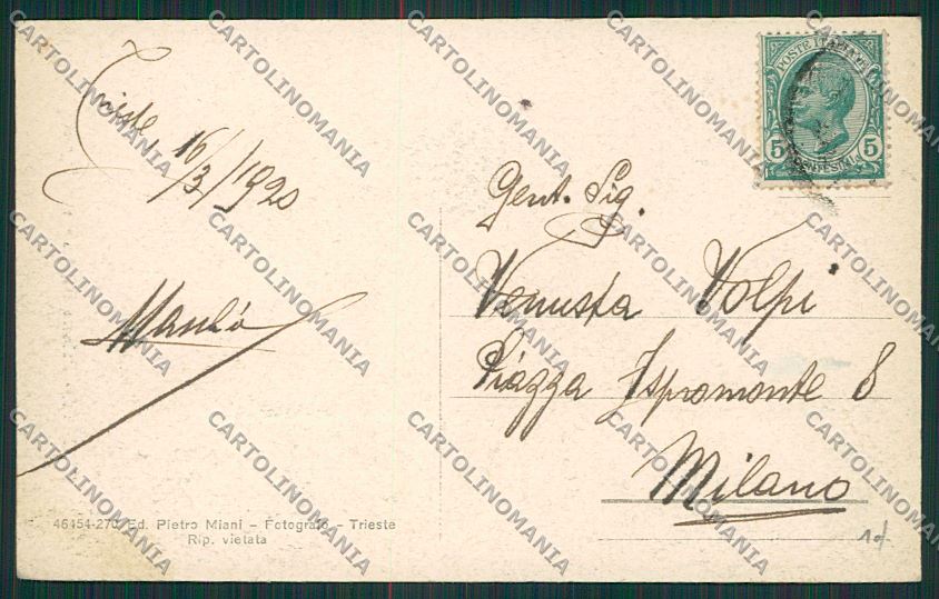 Trieste Città Palazzo delle Poste e Telegrafi cartolina ZC0219 – retro
