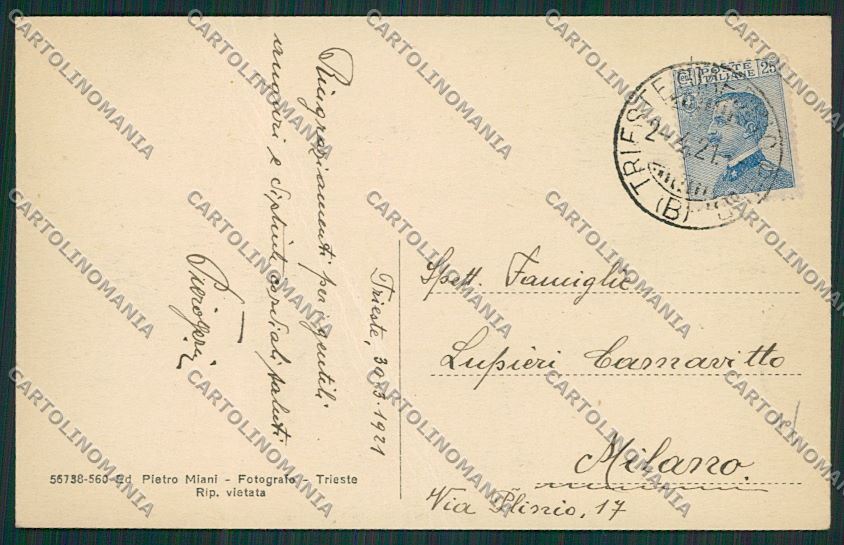 Trieste Città PIEGATA cartolina ZC0228 – retro