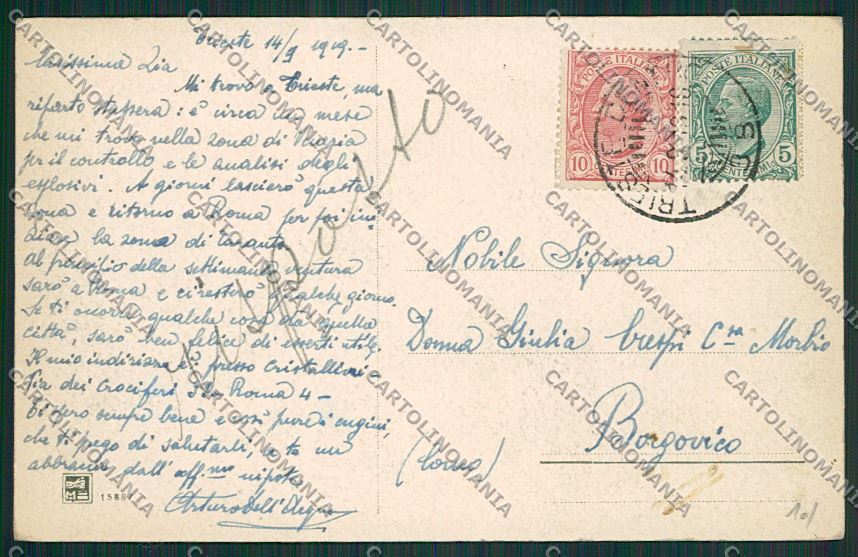 Trieste Città Palazzo Municipale cartolina ZC0243 – retro