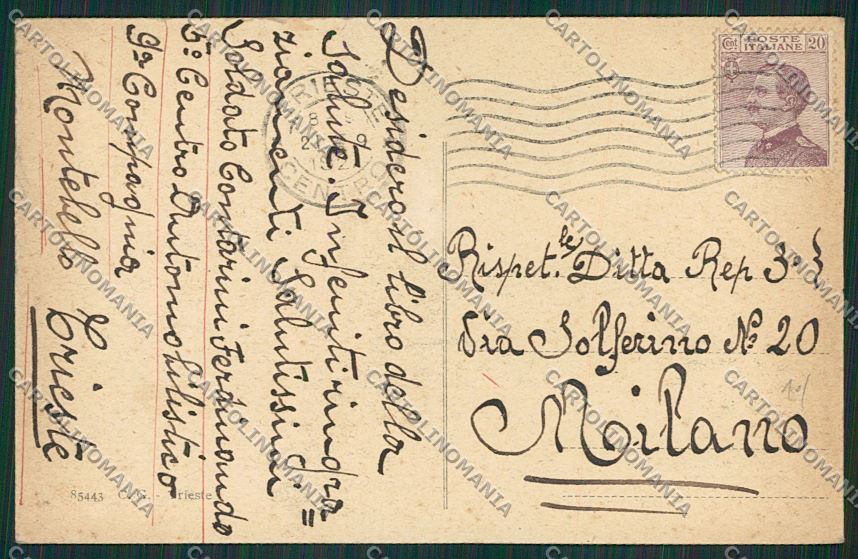 Trieste Città Palazzo della Prefettura cartolina ZC0278 – retro