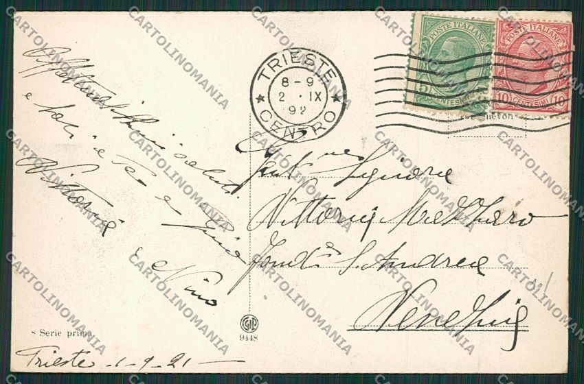 Trieste Città Municipio cartolina ZC0284 – retro
