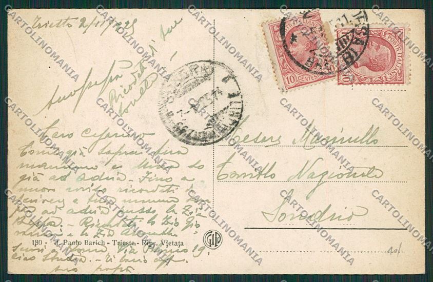 Trieste Città Municipio cartolina ZC0285 – retro