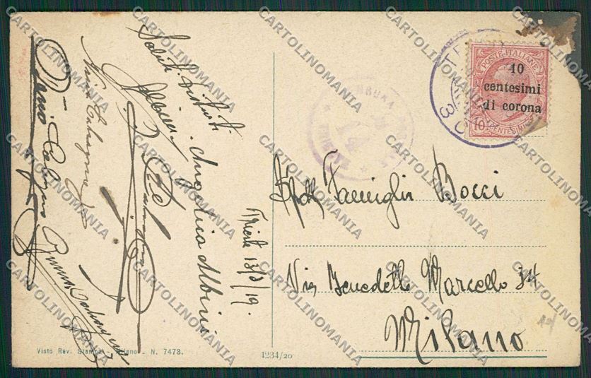 Trieste Città Palazzo del Lloyd Veliero cartolina ZC0287 – retro