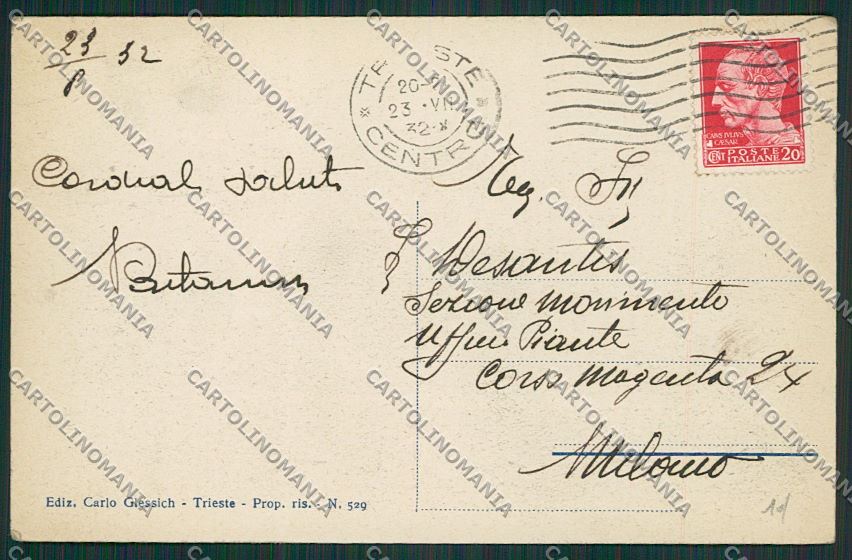 Trieste Città Palazzo del Lloyd cartolina ZC0292 – retro