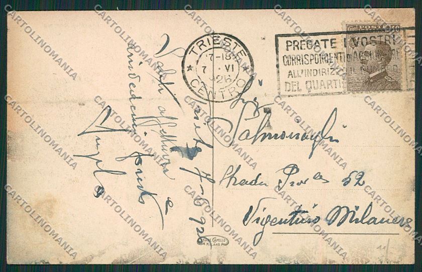 Trieste Barcola cartolina ZC0325 – retro