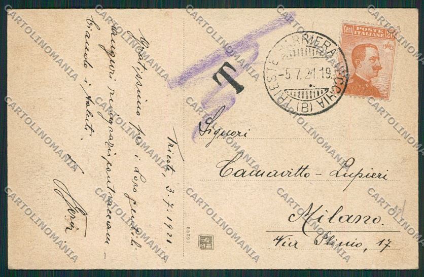 Trieste Città Monumento Domenico Rossetti cartolina ZC0374 – retro