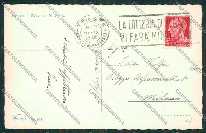 Trieste Città cartolina ZC0382 – retro