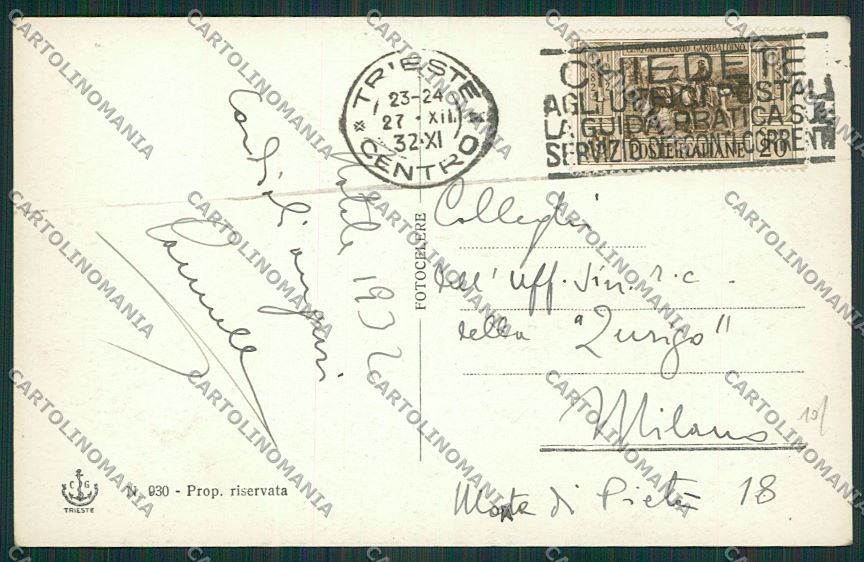 Trieste Città Foto cartolina ZC0457 – retro