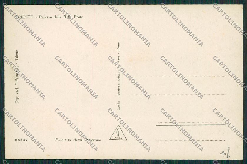 Trieste Città Palazzo delle Poste Foto cartolina ZC0471 – retro