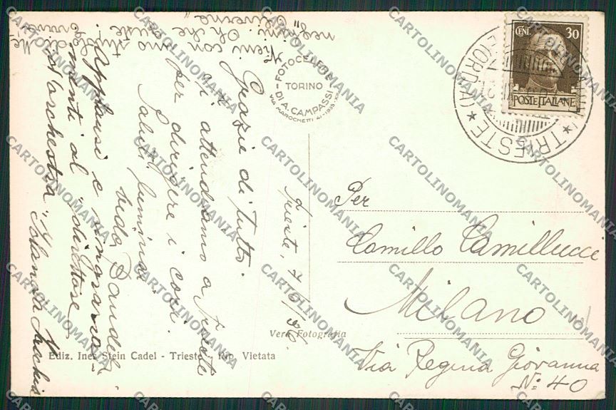Trieste Città Monumento ai Caduti Foto cartolina ZC0481 – retro