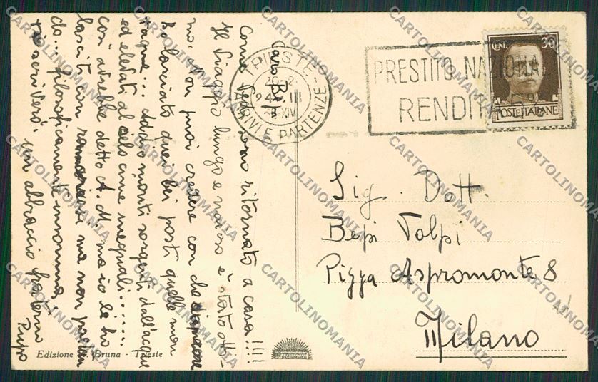 Trieste Città Palazzo della Prefettura Foto cartolina ZC0482 – retro
