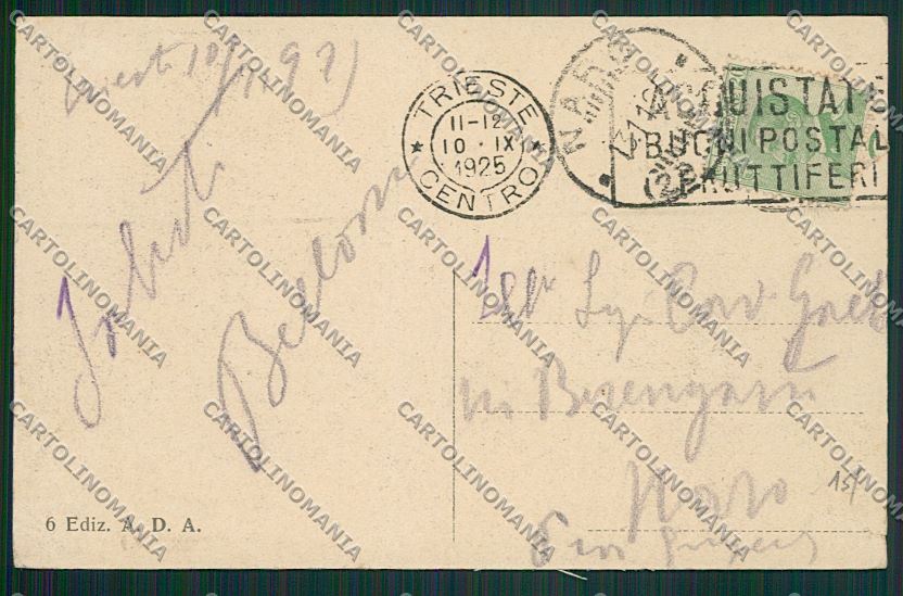 Trieste Città Stazione Centrale ABRASA STRAPPINO cartolina ZC0574 – retro