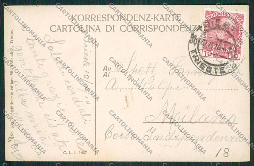Trieste Città Lanterna Veliero cartolina ZC0606 – retro