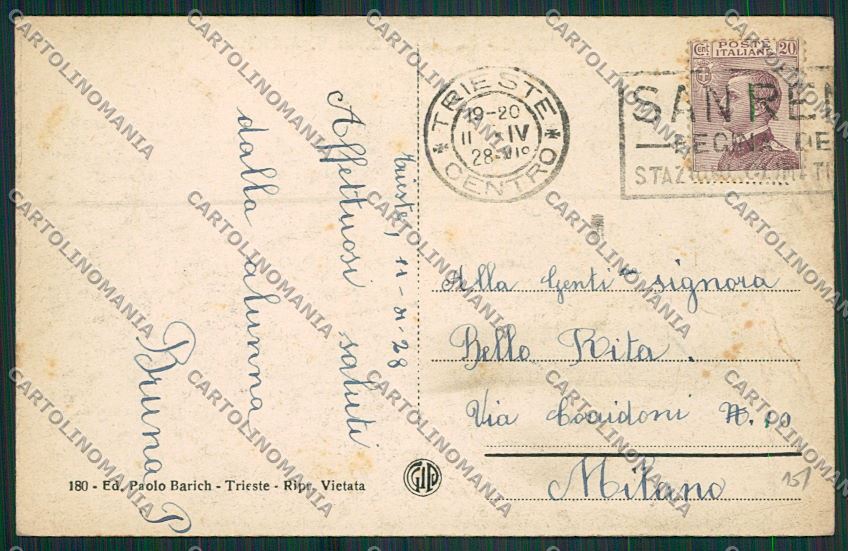 Trieste Città cartolina ZC0652 – retro