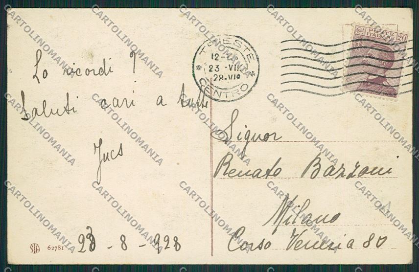Trieste Città Palazzo del Lloyd Chiaro di Luna cartolina ZC0663 – retro