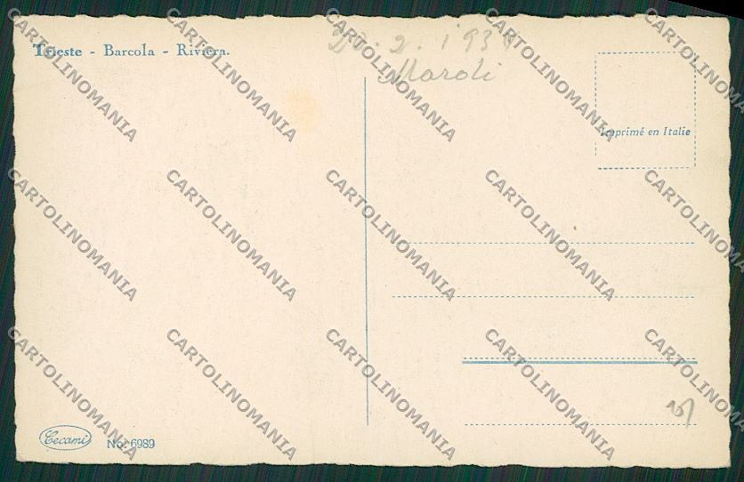 Trieste Barcola cartolina ZC0763 – retro