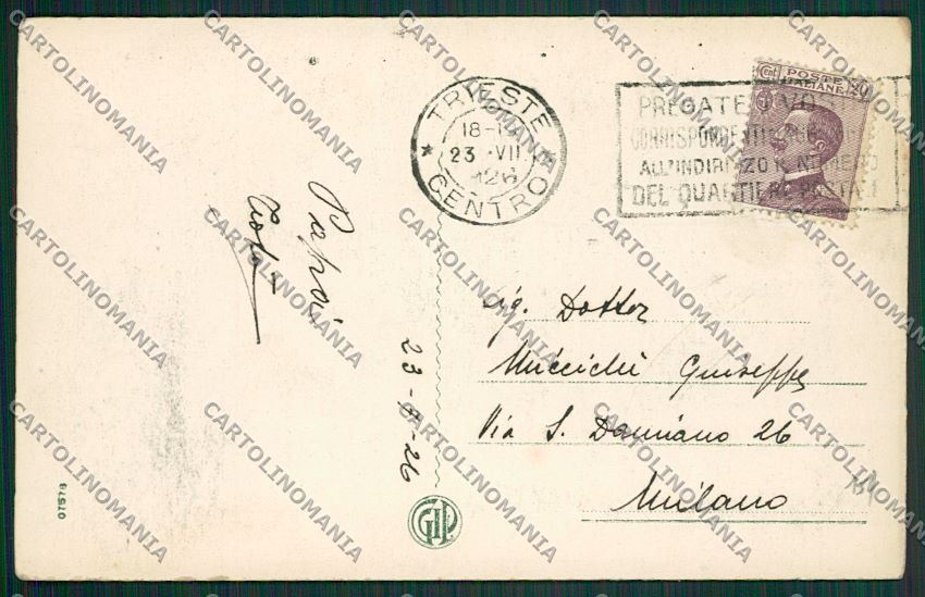 Trieste Città cartolina ZC0783 – retro