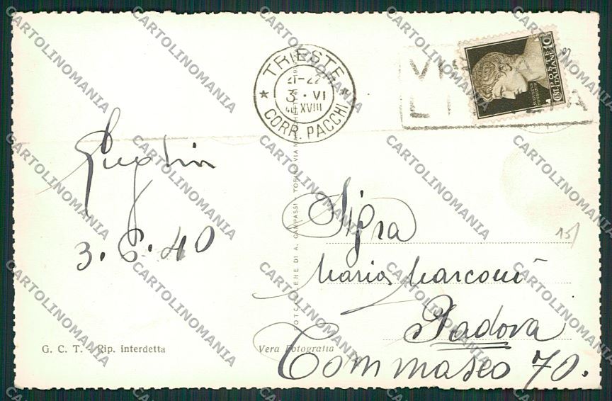 Trieste Città Foto cartolina ZC0798 – retro