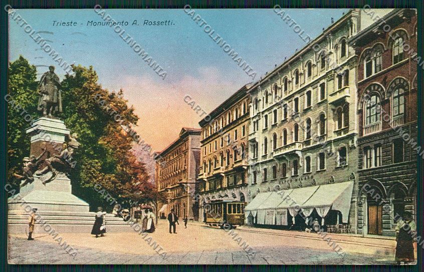 Trieste Città Monumento Domenico Rossetti Tram cartolina ZC0869 – fronte