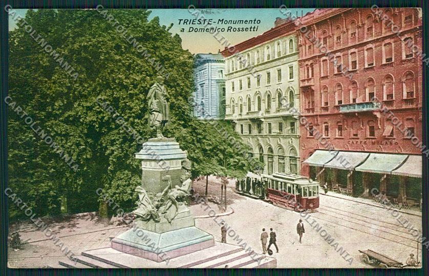 Trieste Città Monumento Domenico Rossetti Tram cartolina ZC0870 – fronte