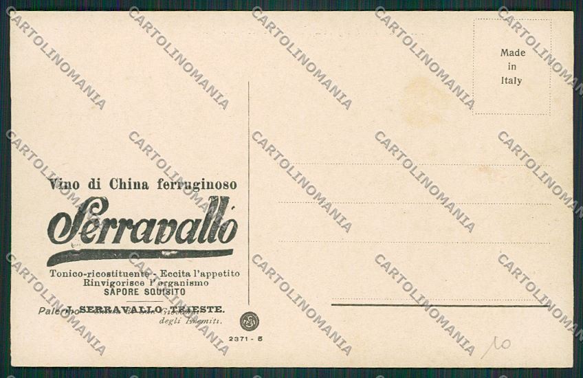 Trieste Vino China Ferruginoso Serravallo Pubblicitaria Palermo cartolina ZC0962 – retro