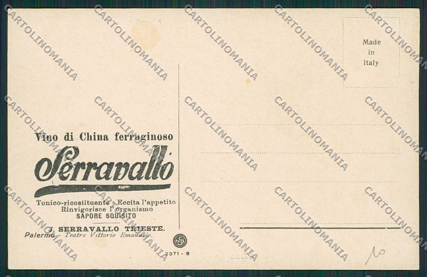 Trieste Vino China Ferruginoso Serravallo Pubblicitaria Palermo cartolina ZC0963 – retro