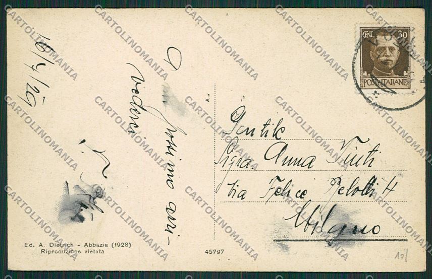 Croazia Abbazia PIEGA cartolina ZC0985 – retro