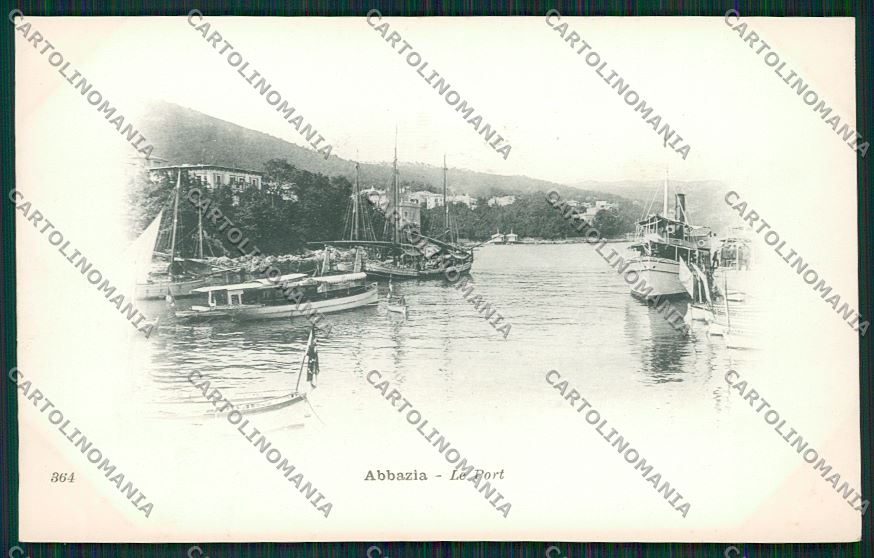 Croazia Abbazia RETRO BIANCO cartolina ZC1032 – fronte