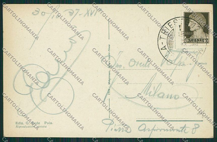 Croazia Pola cartolina ZC1134 – retro