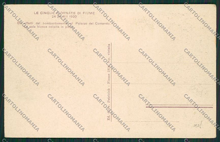 Croazia Fiume Cinque Giornate di Fiume cartolina ZC1162 – retro