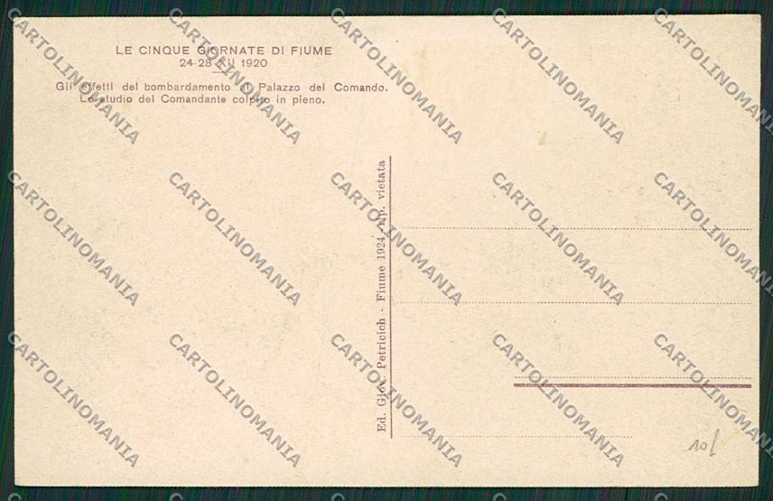 Croazia Fiume Cinque Giornate di Fiume cartolina ZC1163 – retro