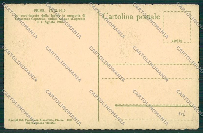 Croazia Fiume Lapide Francesco Caparello cartolina ZC1166 – retro