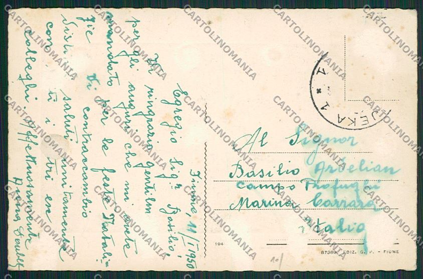 Croazia Fiume ABRASA cartolina ZC1169 – retro