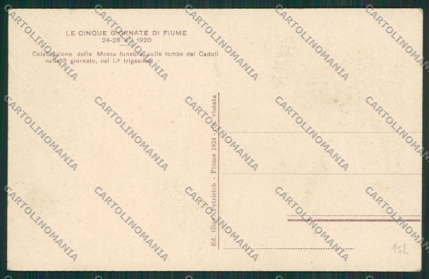 Croazia Fiume Cinque Giornate di Fiume cartolina ZC1186 – retro