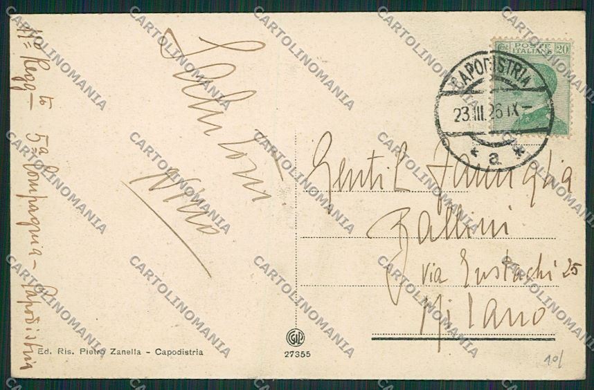 Slovenia Capodistria cartolina ZC1207 – retro