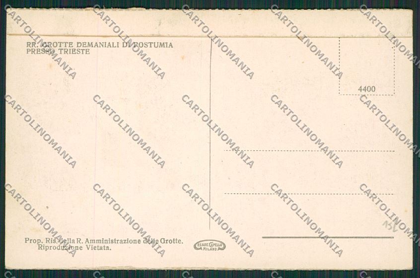 Slovenia Grotte di Postumia Poste nel Cavernone dei Concerti cartolina ZC1252 – retro