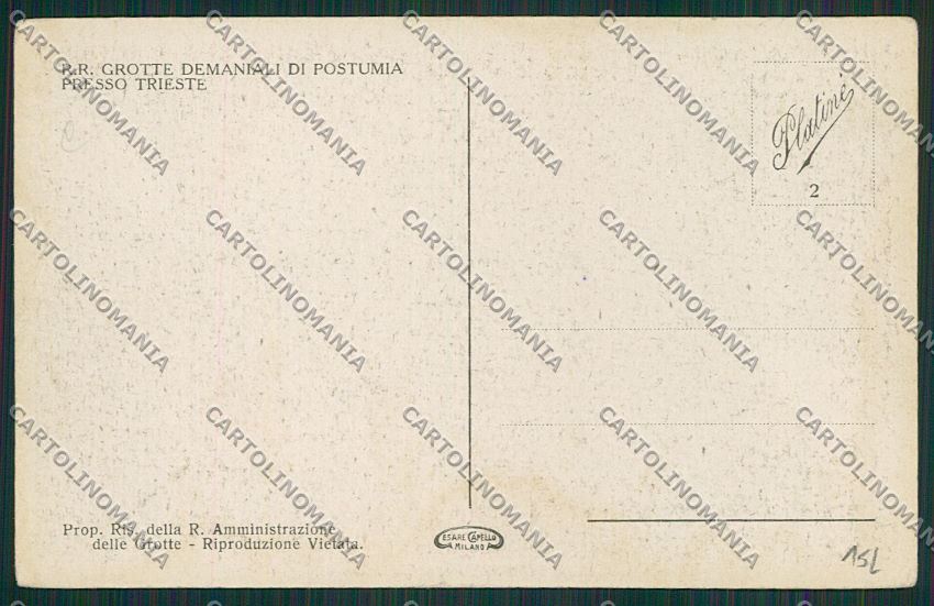 Slovenia Grotte di Postumia Ufficio Poste cartolina ZC1254 – retro