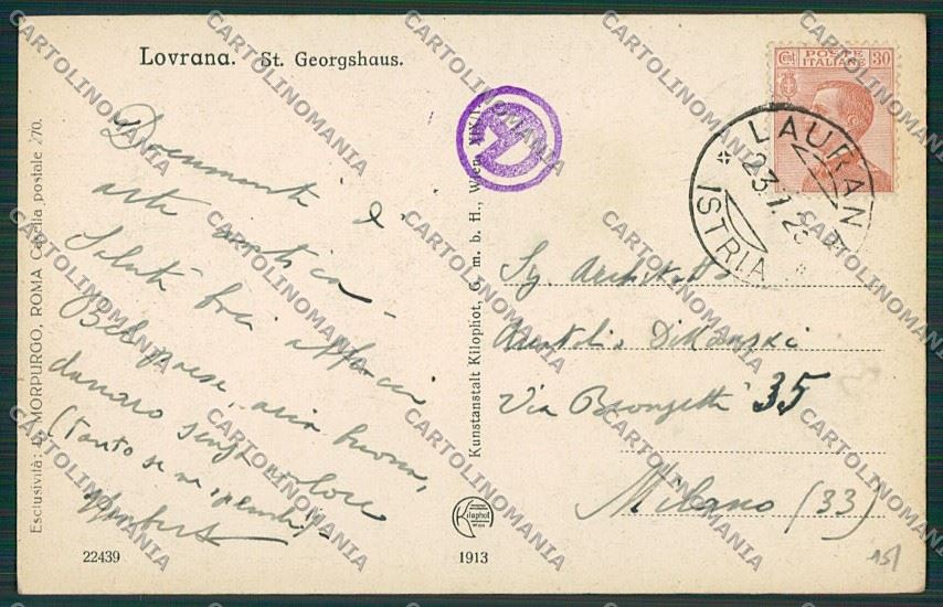 Croazia Laurana cartolina ZC1290 – retro